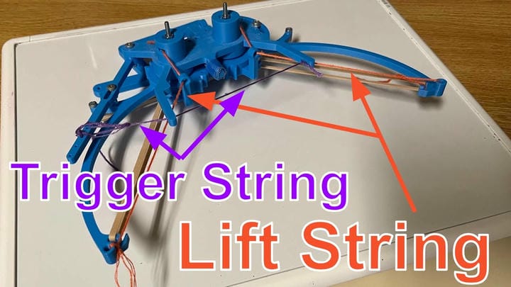 Diagram showing which strings serve which purpose on the claw.