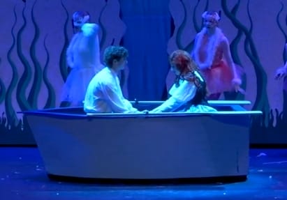 Ariel's row boat, on set during the show.
