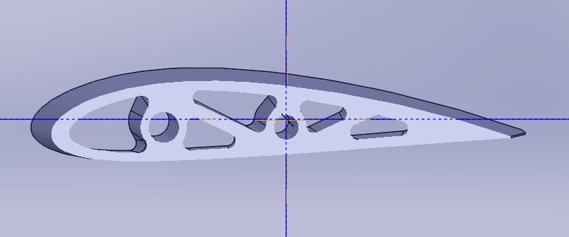 Cross-section of the solar airplane rib former