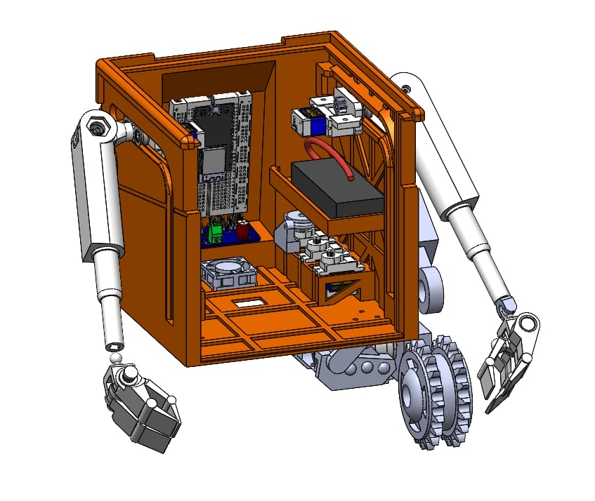 Interior CAD view of the WALL-E robot body