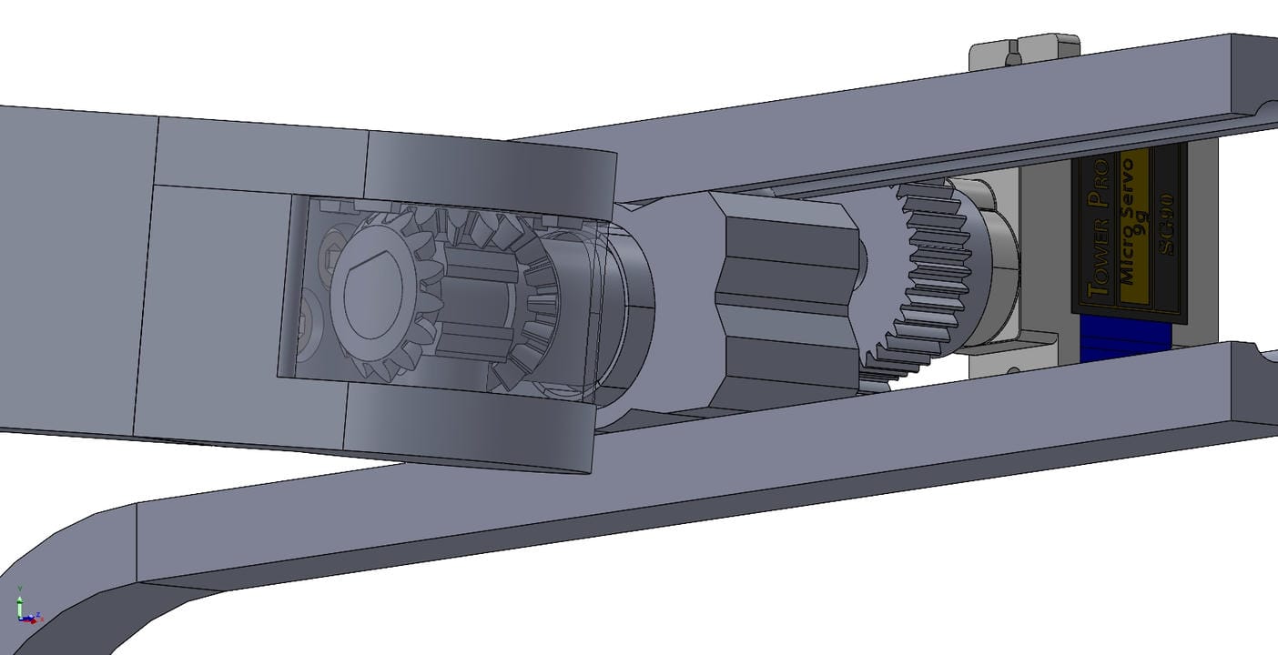 CAD model of the redesigned WALL-E bevel gear shoulder