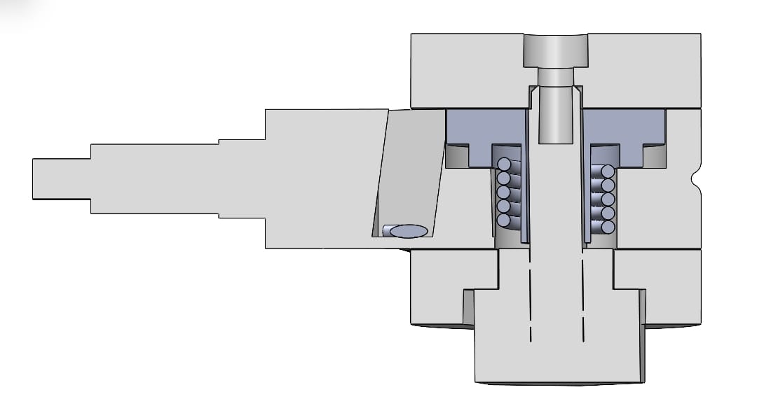 Cross-section of the WALL-E shoulder spring mechanism